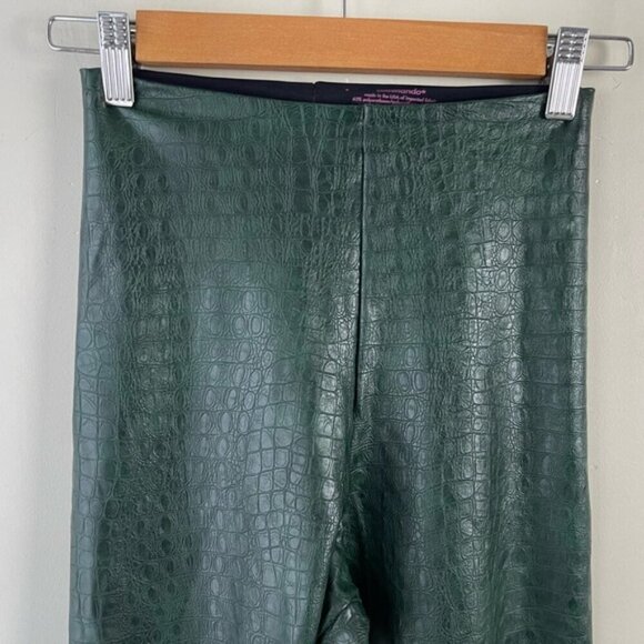 Commando Faux Leather Animal print Legging in moss snake green small slimming - Picture 5 of 11